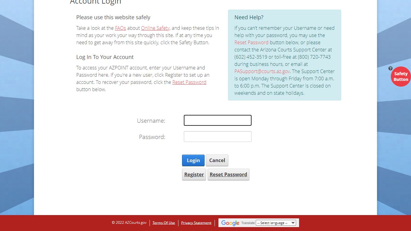 Account Login - azpoint.azcourts.gov